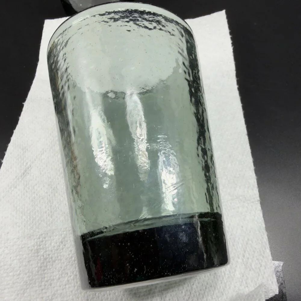 Fire and Light Recycled Glass Tumbler Charcoal Barware Glasses 4.5inch Set 2 VTG